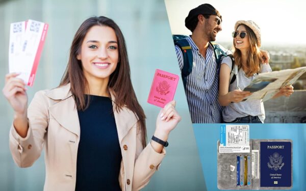 Passport Holder Cover Wallet Travel Essentials RFID Blocking Leather Card Case International Travel Must Haves Travel Accessories for Women Men(101#Black) - Image 4