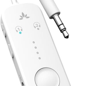 Avantree Relay - Premium Airplane Bluetooth 5.3 Adapter, Supports 2 AirPods or Headphones with aptX Adaptive & Low Latency, 3.5mm AUX Jack Wireless Audio Transmitter for Planes, Airline, Travel, TV