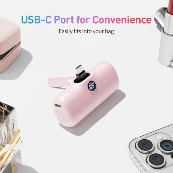 iWALK Portable Charger for iPhone 15 iPhone 16 Series, 20W PD Fast Charging USB-C Power Bank, LED Display, 5000mAh Battery Pack Compatible with iPhone 15 Plus,15 Pro,15 Pro Max,Samsung Andriod - Image 3