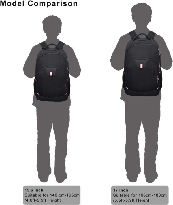 Della Gao Laptop Backpack, Business Travel Backpack with USB Charging Slit for Men Womens, Anti Theft Water Resistant Computer Backpack Fits 15 Inch Laptop and Notebook, Black - Image 6