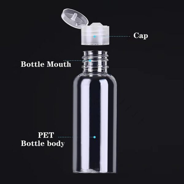5 Pack 3.4oz Empty Plastic Travel Bottles for Toiletries TSA Approved Leak Proof Squeezable Travel Size Containers Travel Essentials Accessories, clear - Image 2