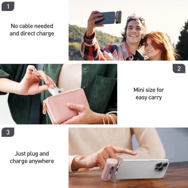 iWALK Portable Charger for iPhone 15 iPhone 16 Series, 20W PD Fast Charging USB-C Power Bank, LED Display, 5000mAh Battery Pack Compatible with iPhone 15 Plus,15 Pro,15 Pro Max,Samsung Andriod - Image 6