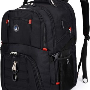 SHRRADOO Extra Large 50L Travel Laptop Backpack with USB Charging Port, College Backpack Airline Approved Business Work Bag Fits 17 Inch Computer for Men Women