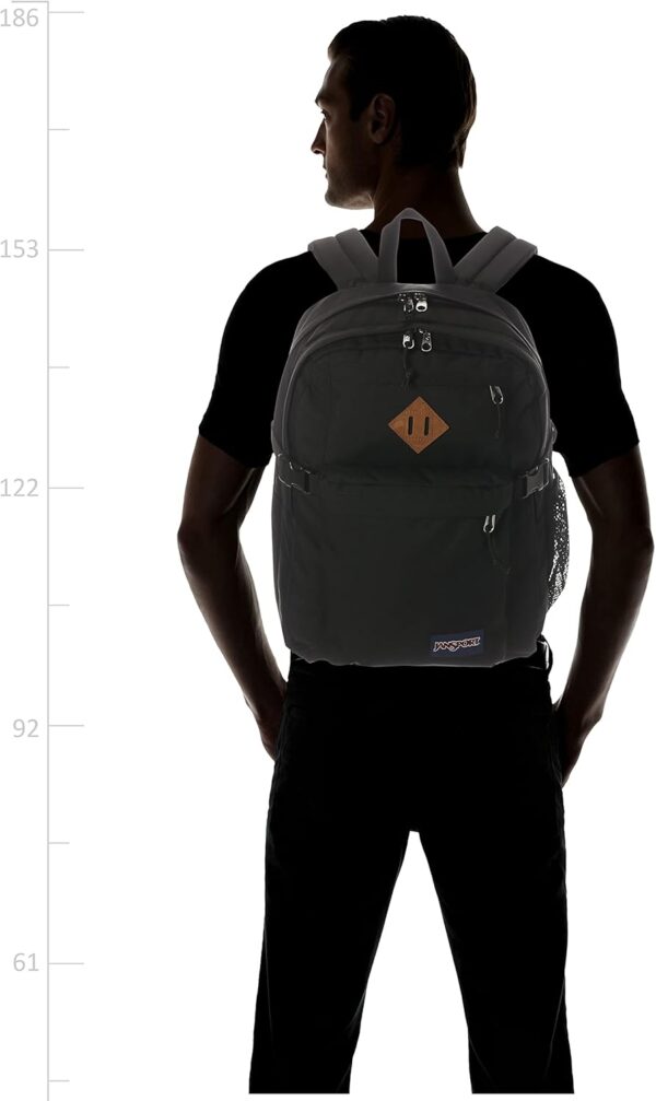 JanSport Main Campus Backpack - Travel, or Work Bag w 15-Inch Laptop Sleeve and Dual Water Bottle Pockets, Black - Image 3