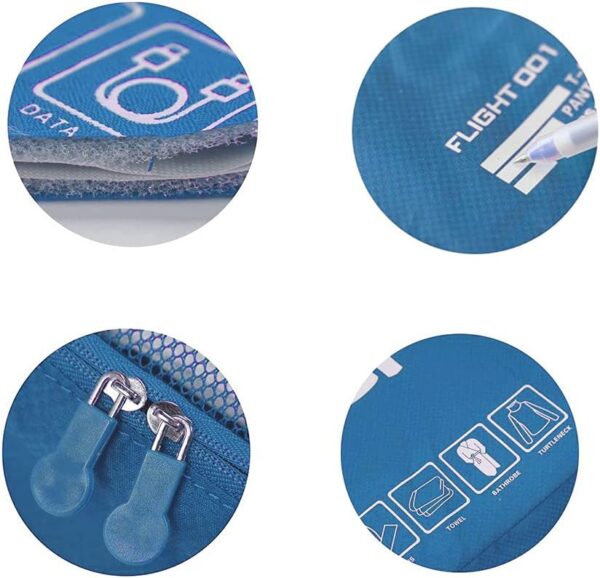 Packing Cubes Set Travel Luggage Organizers Suitcase Lightweight Accessories (Sky Blue) - Image 5