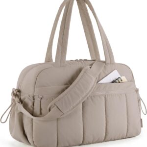 BAGSMART Gym Bag for Women, Duffle Bag for Travel with Wet Pocket, Carry on Weekender Bags for Women, Water Resistant Travel Bag Duffel Bag, Camel