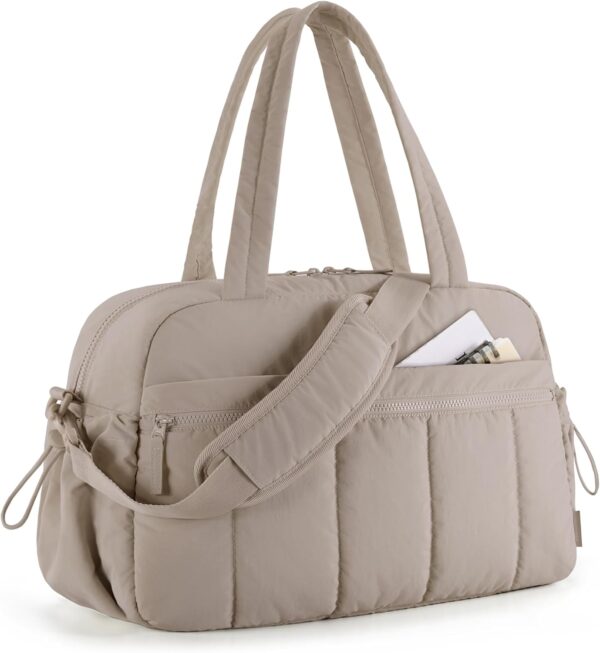 BAGSMART Gym Bag for Women, Duffle Bag for Travel with Wet Pocket, Carry on Weekender Bags for Women, Water Resistant Travel Bag Duffel Bag, Camel
