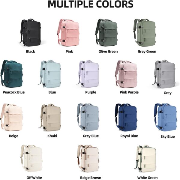 coowoz Large Travel Backpack For Women Men,Carry On Backpack,Hiking Backpack Waterproof Outdoor Sports Rucksack Casual Daypack Travel Essentials(Olive Green) - Image 2