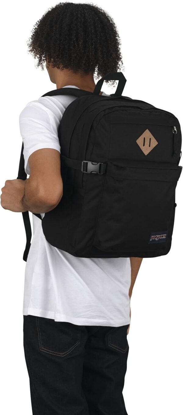 JanSport Main Campus Backpack - Travel, or Work Bag w 15-Inch Laptop Sleeve and Dual Water Bottle Pockets, Black - Image 7