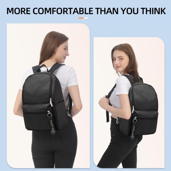 OMOUBOI Casual Daypacks Superbreak Backpack 14 inch Laptop Backpack for Women & Men Fits Tourism Business (Black) - Image 9