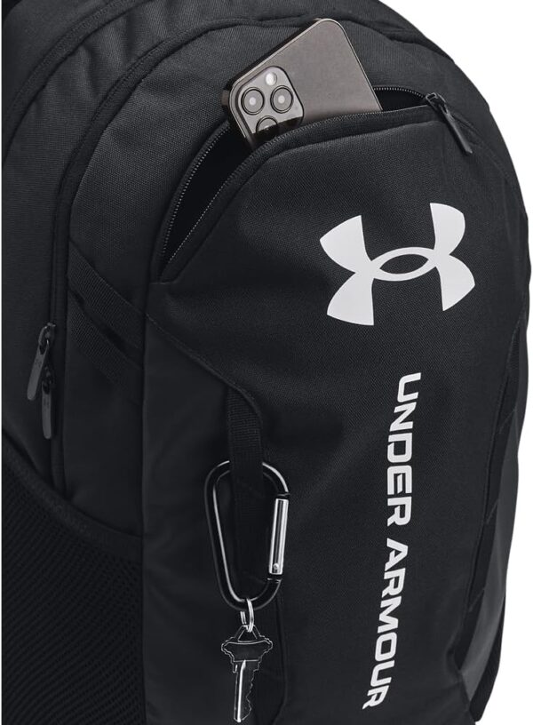 Under Armour Unisex-Adult Hustle 6.0 Backpack, (002) Black/Black/White, One Size Fits Most - Image 3