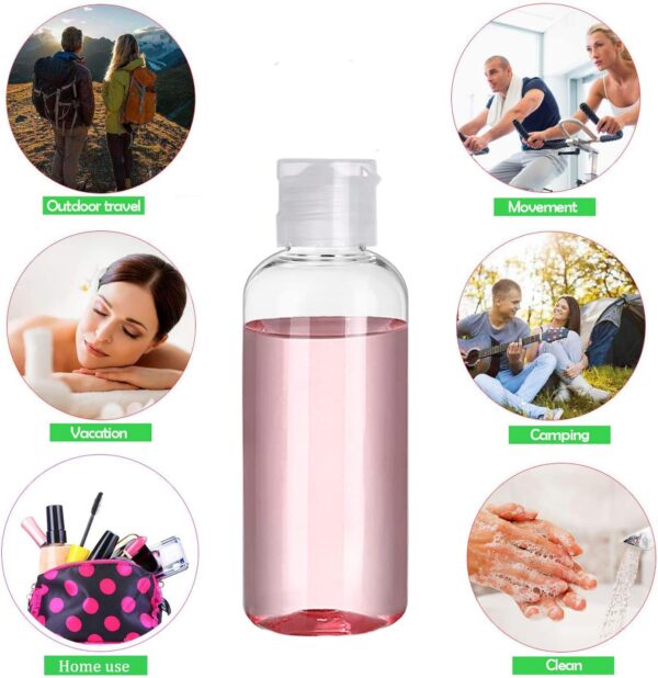 5 Pack 3.4oz Empty Plastic Travel Bottles for Toiletries TSA Approved Leak Proof Squeezable Travel Size Containers Travel Essentials Accessories, clear - Image 7