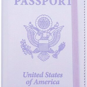 Passport Holder, Passport and Vaccine Card Holder Combo Passport Cover Passport Wallet Rfid Passport Holder Passport Case Passport Card Holder Family Pen Holder Passport Holder for Women Men, Purple