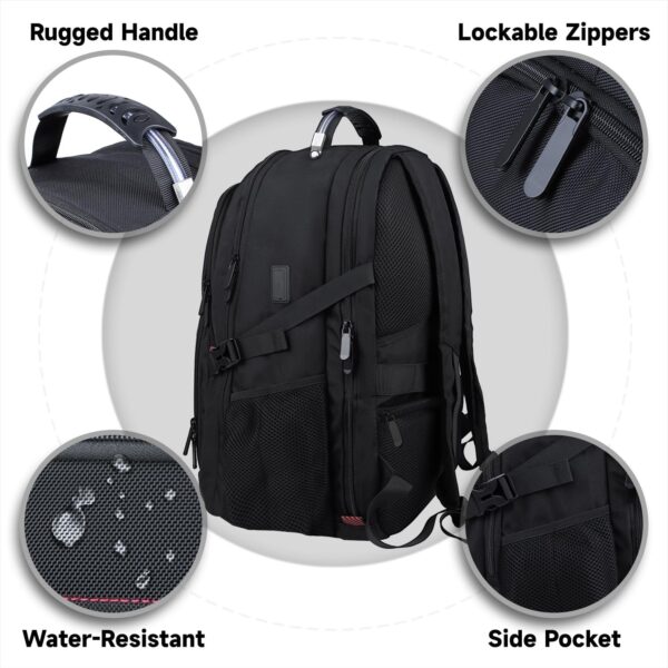 Travel Backpack, Extra Large Backpack, 50L Laptop Backpack for Men, Big Backpack, Water Resistant TSA Approved Business Work College School Computer Bag with USB Port, Fits 17 Inch Laptops - Image 5