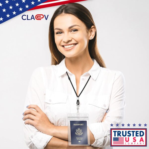 Claev Fast Seal Vertical 4x6 Passport & Card Holders (4x6 Extra Large (XXL), 100 Pack), Clear Waterproof ID Plastic Name Card Badge Holders for Travel, Conferences, Conventions - Image 5
