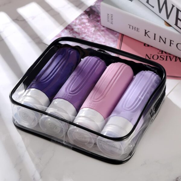 Travel Bottles for Toiletries, Tsa Approved 3oz Travel Size Containers BPA Free Leak Proof Refillable Liquid Silicone Squeezable Travel Accessories for Shampoo Conditioner Lotion (4 Pack) - Image 7