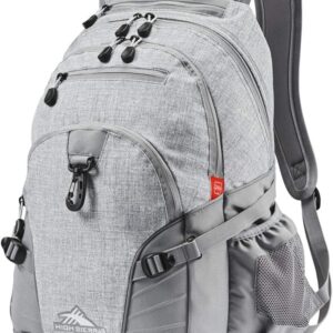 High Sierra Loop Backpack, Travel, or Work Bookbag with tablet sleeve, One Size, Silver Heather