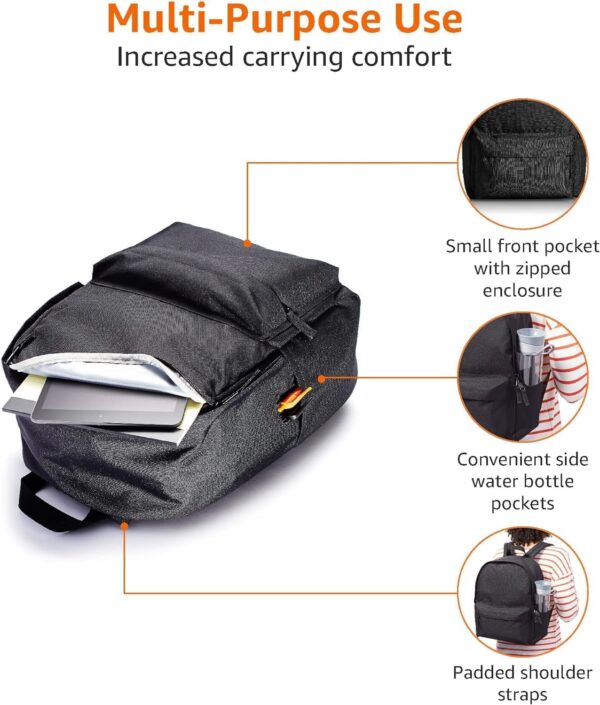 Amazon Basics Classic Backpack, Black - Image 4