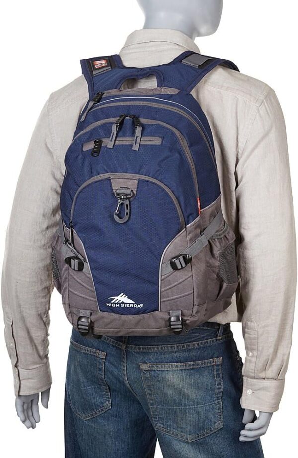 High Sierra Loop Backpack, Travel, or Work Bookbag with tablet sleeve, One Size, Silver Heather - Image 5