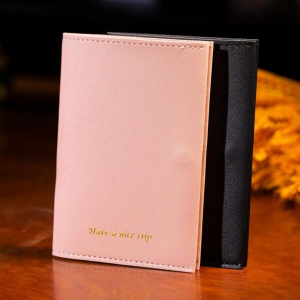 Passport Holder for Travel Passport Wallet Cover Case for Women, Travel Wallet Essentials for Men and Family (Pink &Black) - Image 4