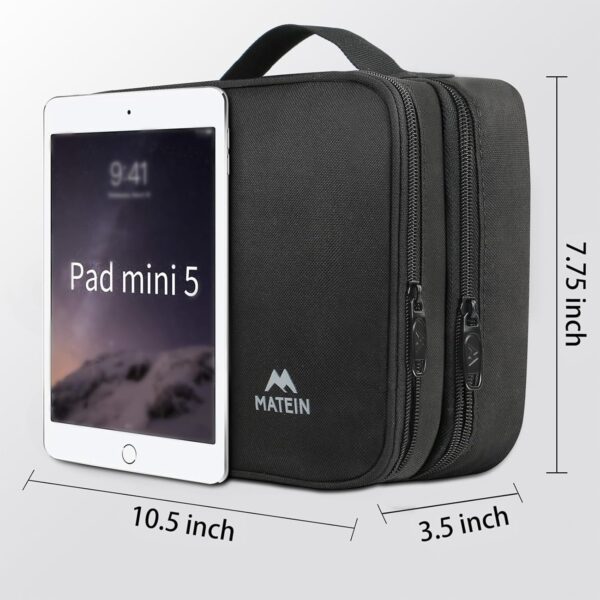MATEIN Electronics Organizer Travel Case, Water Resistant Cable Organizer Bag for Travel Essentials, Tech Gifts for Men, Storage Bag as Accessories for Phone, Cord, iPad, Black - Image 6