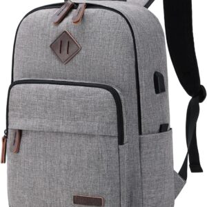 KYALOU Laptop Backpack, Lightweight Bookbag Casual Daypack for Men and Woomen, College with USB Charging Port - Gray