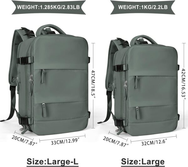 coowoz Large Travel Backpack For Women Men,Carry On Backpack,Hiking Backpack Waterproof Outdoor Sports Rucksack Casual Daypack Travel Essentials(Olive Green) - Image 3