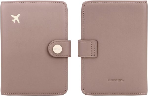 ZOPPEN Passport Holder Women, Passport Cover Travel Wallet Rfid Blocking Passport Wallet Cover Case Travel Essentials Document Organizer, Dusty Pink - Image 5
