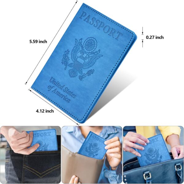 Eoehro 2Pack Passport Holder Wallet Cover Case, Travel Essentials for Women and Men - Image 4