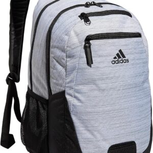 adidas Foundation Backpack (38L) Durable Large Athletic Student Laptop Book Bag for Boys/Girls, Two Tone White/Black, One Size