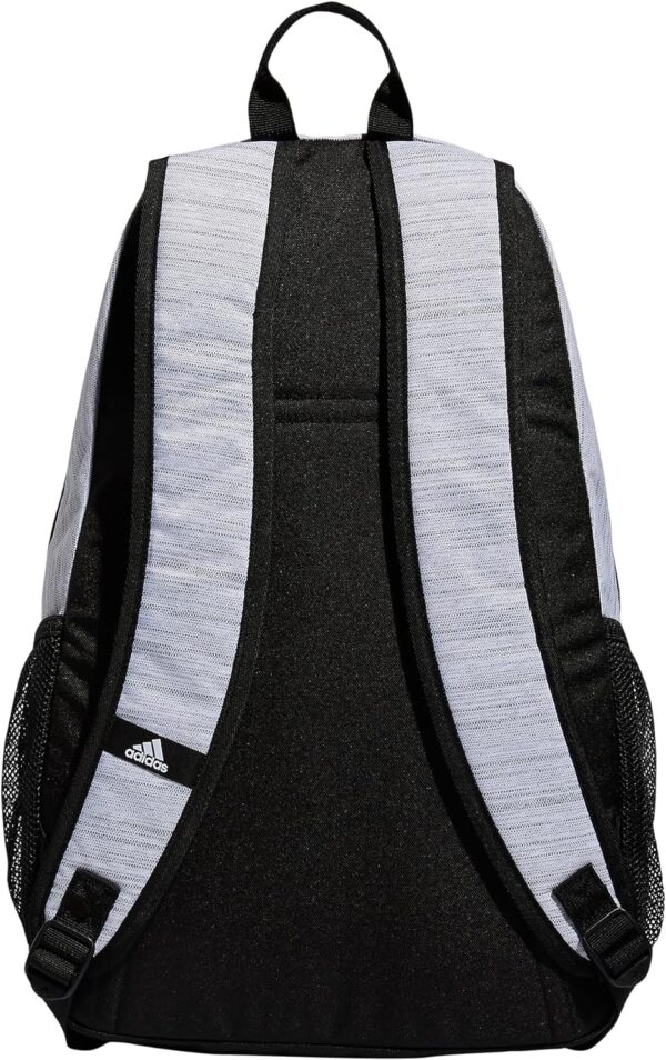 adidas Foundation Backpack (38L) Durable Large Athletic Student Laptop Book Bag for Boys/Girls, Two Tone White/Black, One Size - Image 4