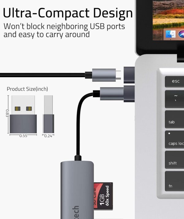 Syntech USB C Female to USB Male Adapter Pack of 3 [Travel Must Haves, Aluminum] USB C to USB Adapter, Type C Charger Cable Power Converter Compatible with iPhone 15 Apple Watch AirPods CarPlay, etc. - Image 7