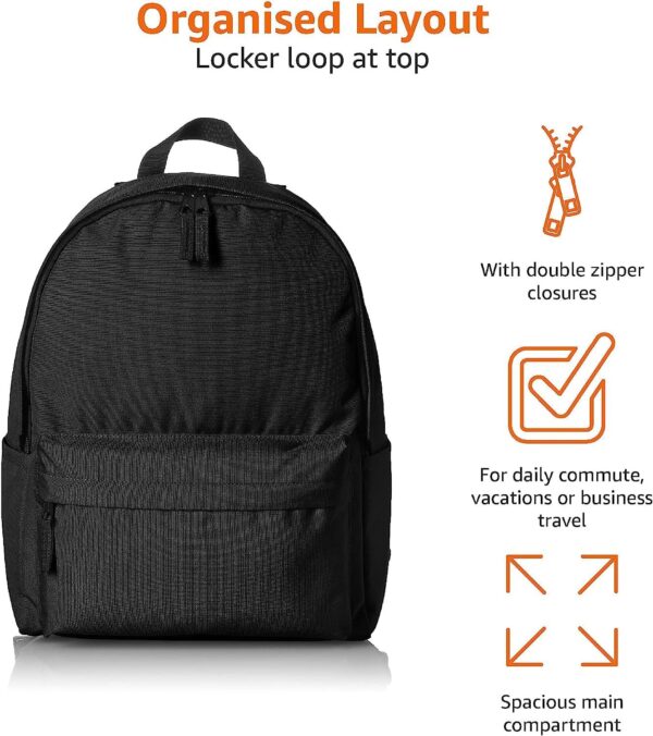 Amazon Basics Classic Backpack, Black - Image 2