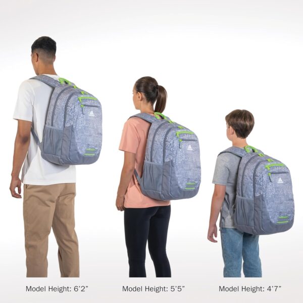 adidas Foundation Backpack (38L) Durable Large Athletic Student Laptop Book Bag for Boys/Girls, Two Tone White/Black, One Size - Image 5