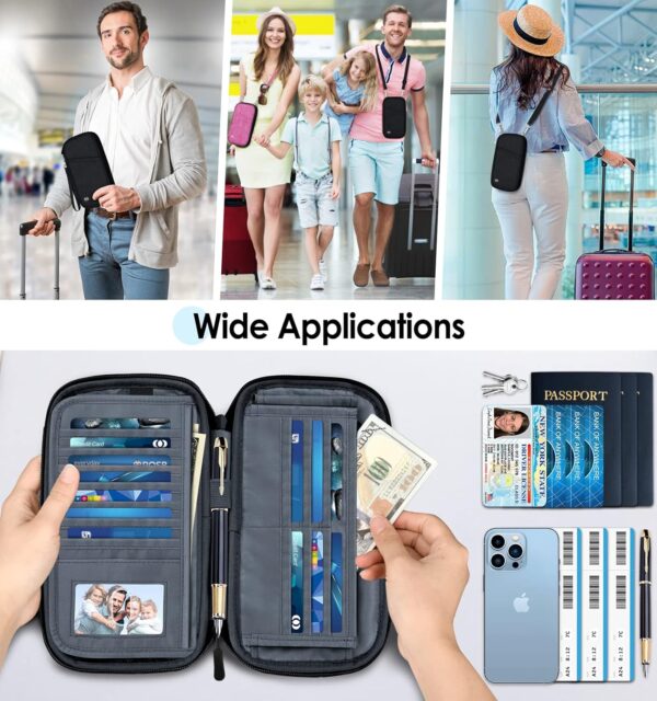 BKNOOU Family Passport Holder Travel Document Organizer,Waterproof Travel Passport Wallet for Men Women,Multiple Passport Holder for Family of 4 5 6 - Image 6