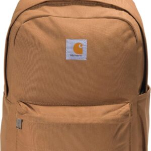Carhartt 21L Classic Daypack, Durable Water-Resistant Pack with Laptop Sleeve, Brown, Containts PFAS