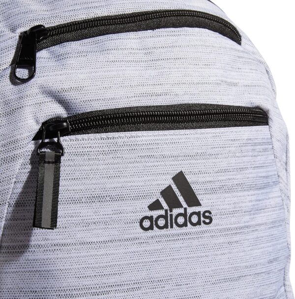 adidas Foundation Backpack (38L) Durable Large Athletic Student Laptop Book Bag for Boys/Girls, Two Tone White/Black, One Size - Image 6