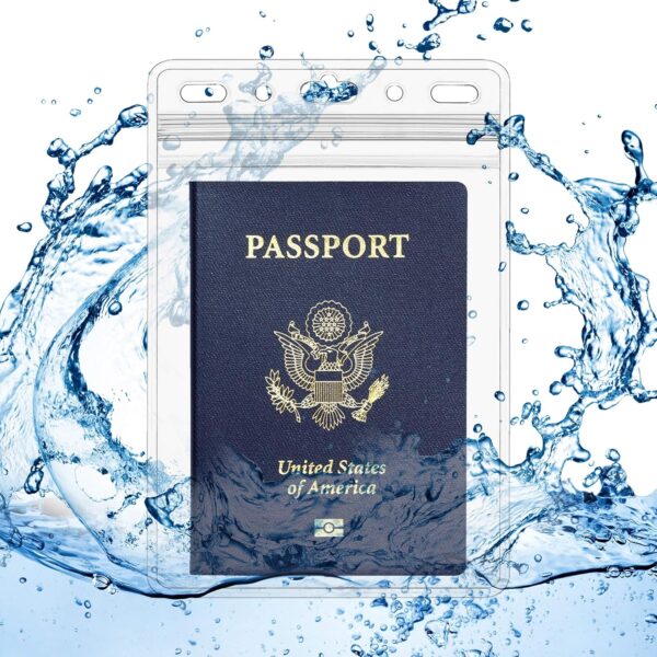Claev Fast Seal Vertical 4x6 Passport & Card Holders (4x6 Extra Large (XXL), 100 Pack), Clear Waterproof ID Plastic Name Card Badge Holders for Travel, Conferences, Conventions - Image 4