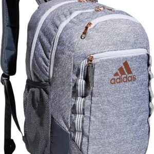 adidas Excel 6 Backpack, Jersey Grey/Onix Grey/Rose Gold, One Size