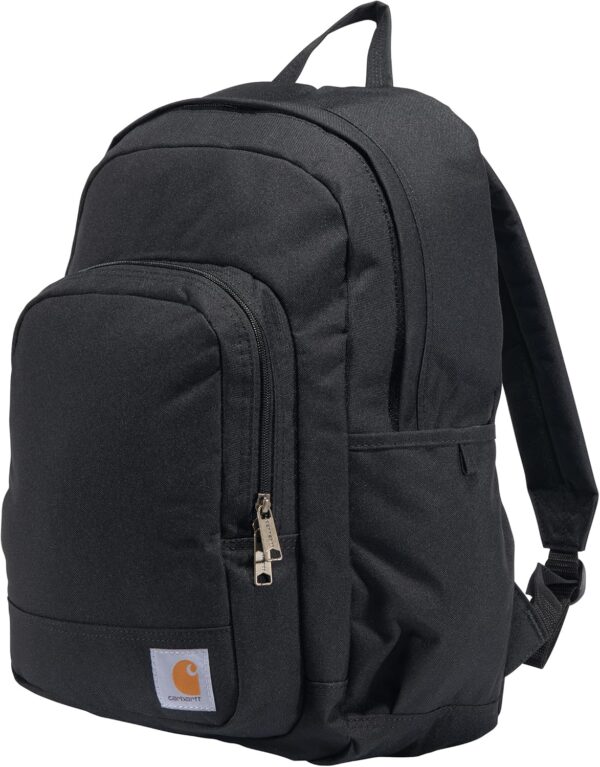 Carhartt 25L Classic Backpack, Durable Water-Resistant Pack W/ 15" Laptop Sleeve and Multiple Organizational Compartments, Black, PFAS Free - Image 2