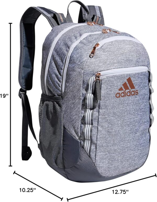 adidas Excel 6 Backpack, Jersey Grey/Onix Grey/Rose Gold, One Size - Image 6